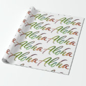 Aloha - Natuur belettering wit - Hawaii Hawai'i Cadeaupapier (Uitgerold)