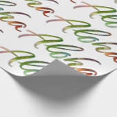 Aloha - Natuur belettering wit - Hawaii Hawai'i Cadeaupapier (Hoek)