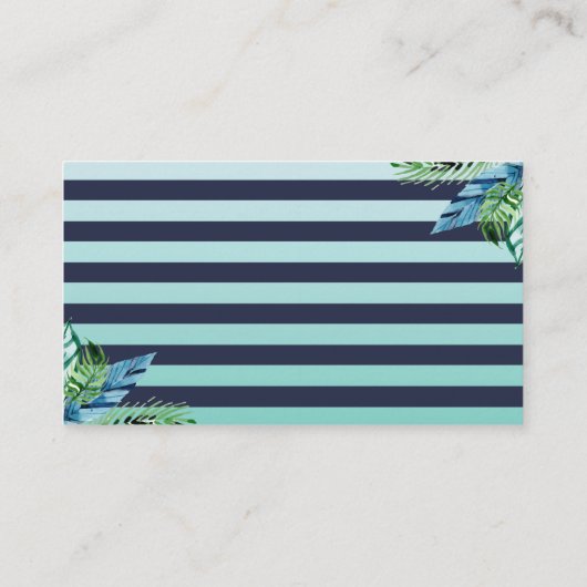 Aloha Navy Blue Pineapple Baby shower Book Request Informatiekaartje (Achterkant)