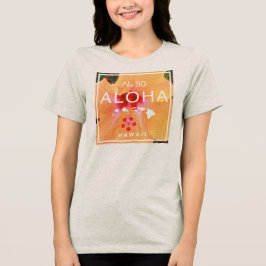 Aloha No 50 Oranje Hibiscus Tri-Blend Shirt