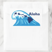 Aloha Ocean Wave Hawaiian Islands Chain Rechthoekige Sticker (Tas)