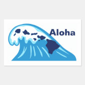 Aloha Ocean Wave Hawaiian Islands Chain Rechthoekige Sticker (Voorkant)