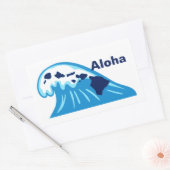 Aloha Ocean Wave Hawaiian Islands Chain Rechthoekige Sticker (Envelop)