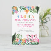 Aloha Onederland Zomer Tropisch Meisje 1e verjaard Kaart (Staand voorkant)