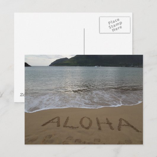 Aloha op het strand briefkaart (Voorkant / Achterkant)