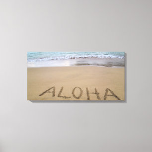 Aloha op het strand canvas afdruk