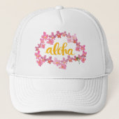 Aloha Orchid Lei Trucker Hat Pet (Voorkant)