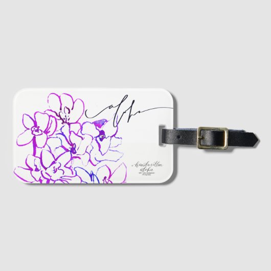 Aloha Orchid Luggage / Bag Label Bagagelabel (Voorkant (horizontaal))