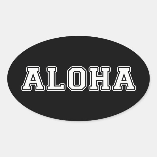 Aloha Ovale Sticker (Voorkant)