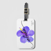 Aloha Paars Hibiscus Bag Label Bagagelabel (Voorkant (verticaal))