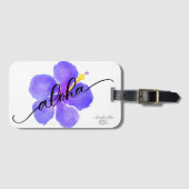Aloha Paars Hibiscus Bag Label Bagagelabel (Voorkant (horizontaal))