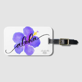 Aloha Paars Hibiscus Bag Label Bagagelabel