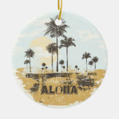 Aloha Palm Trees tropische kerstversiering Keramisch Ornament (Voorkant)