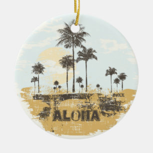 Aloha Palm Trees tropische kerstversiering Keramisch Ornament