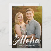 Aloha palmboom 2 foto feestdagenkaart (Voorkant)