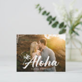 Aloha palmboom 2 foto feestdagenkaart (Staand voorkant)