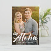 Aloha Palmboom Foto Feestdagenkaart (Staand voorkant)