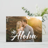 Aloha palmboom foto feestdagenkaart (Staand voorkant)