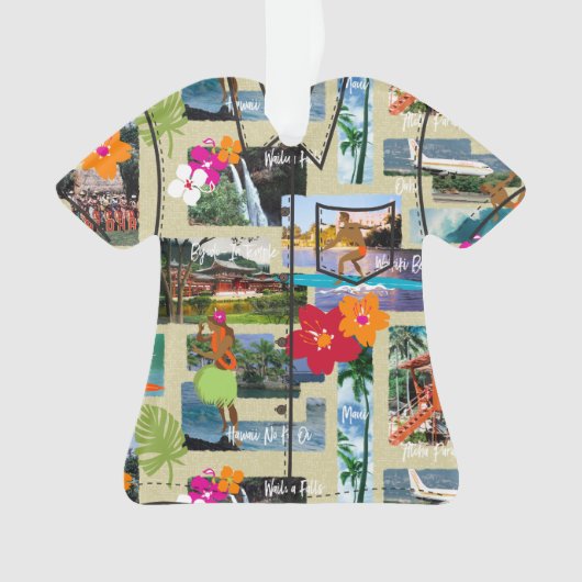 Aloha Paradise Hawaiian Briefkaart Aloha Shirt Ornament (voorkant)