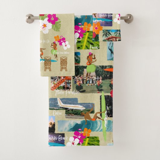 Aloha Paradise Hawaiian  Briefkaart Bad Handdoek (Insitu)