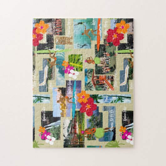 Aloha Paradise Hawaiian  Briefkaart Legpuzzel (Verticaal)