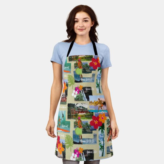 Aloha Paradise Hawaiian  Briefkaart Schort (Gedragen)