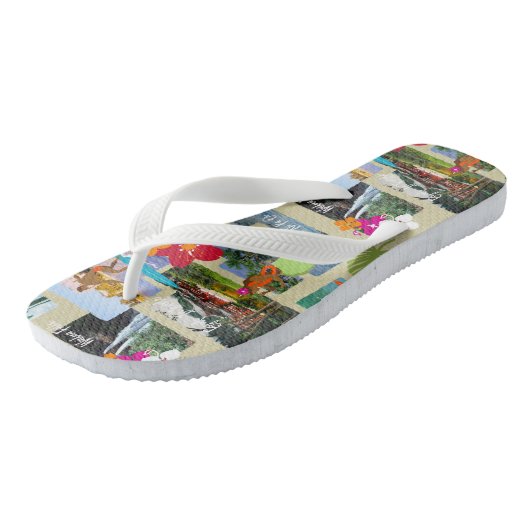 Aloha Paradise Hawaiian  Briefkaart Teenslippers (Schuin)
