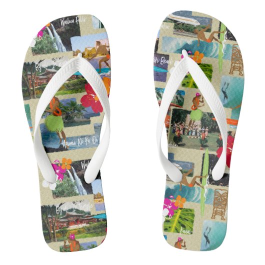 Aloha Paradise Hawaiian  Briefkaart Teenslippers (Voetbed)