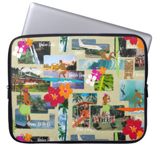 Aloha Paradise Hawaiian Briefkaart Wetsuit Laptop Sleeve