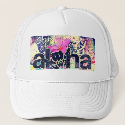 Aloha Paradise Trucker White Out Pet (Voorkant)