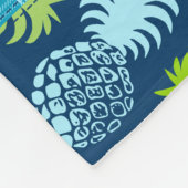 Aloha Patchwork Hawaïaanse tropische Prints- Blauw Fleece Deken (Hoek)