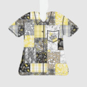 Aloha Patchwork Hawaiian Tropical Aloha Shirt-Grij Ornament (voorkant)