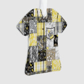 Aloha Patchwork Hawaiian Tropical Aloha Shirt-Grij Ornament (voorkant)