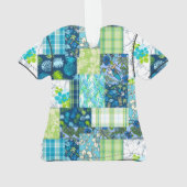 Aloha Patchwork Hawaiian Tropical Aloha Shirt-Turq Ornament (achterkant)