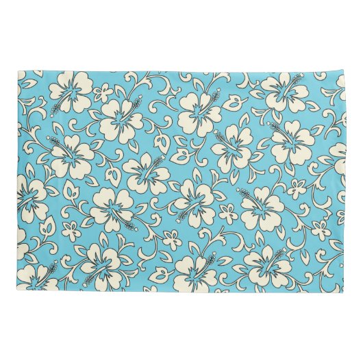 Aloha Patchwork Hawaiian Tropische Prints - Blauwg Kussensloop (Achterkant)