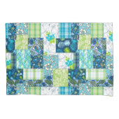 Aloha Patchwork Hawaiian Tropische Prints - Blauwg Kussensloop (Voorkant)