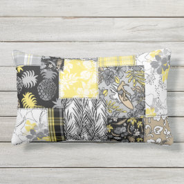Aloha Patchwork Hawaiian Tropische Prints - Neutra Buitenkussen