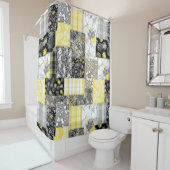 Aloha Patchwork Hawaiian Tropische Prints - Neutra Douchegordijn (In situ)