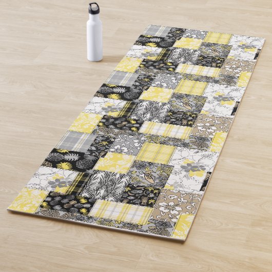 Aloha Patchwork Hawaiian Tropische Prints - Neutra Yogamat (In situ)