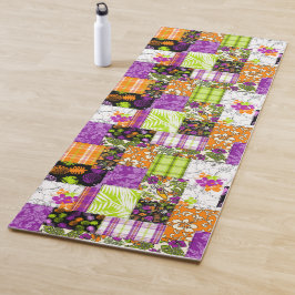 Aloha Patchwork Hawaiian Tropische Prints - Violet Yogamat