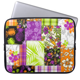 Aloha Patchwork Hawaiian Tropische Prints Wetsuit Laptop Sleeve