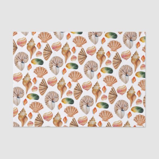 Aloha! Patroon van tropische zeeschelpen Tissuepapier (Voorkant)