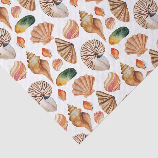 Aloha! Patroon van tropische zeeschelpen Tissuepapier (Detail)