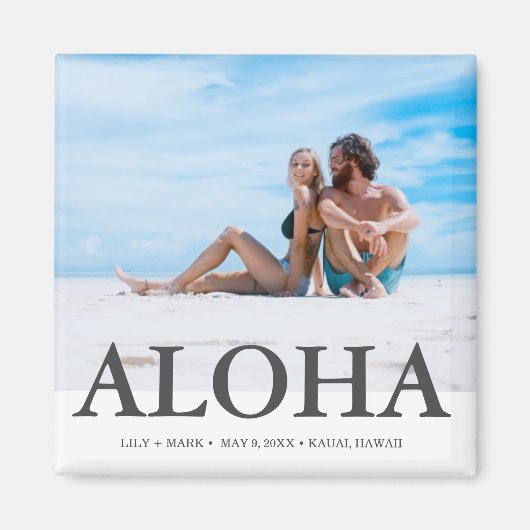 Aloha Photo Hawaii Wedding Save the Date Magneet (Voorkant)