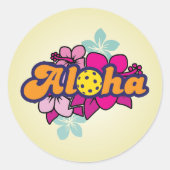 Aloha Pickleball Ronde Sticker (Voorkant)
