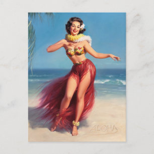 Aloha Pin Up Briefkaart