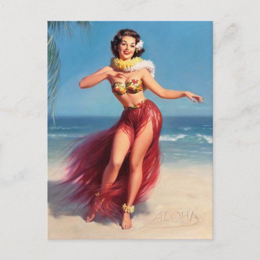 Aloha Pin Up Briefkaart (Voorkant)