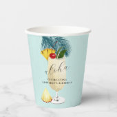 Aloha Pina Colada Green Cocktail Verjaardagsfeestj Papieren Bekers (Voorkant)