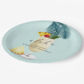 Aloha Pina Colada Green Cocktail Verjaardagsfeestj Papieren Bordje (Gekanteld)