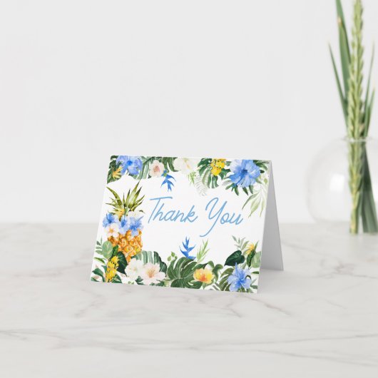 Aloha Pineapple Baby Shower Bedankkaart (Voorkant)